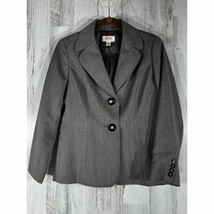 Talbots Petites Womens Gray Blazer 100% Wool Size 6 - £16.45 GBP