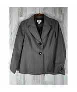 Talbots Petites Womens Gray Blazer 100% Wool Size 6 - £16.23 GBP