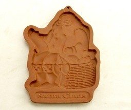 Santa Claus Christmas Cookie Mold, Longaberger Pottery, 1992, w/Chocolate Recipe - £11.52 GBP
