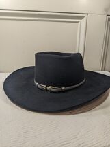 Resistol Black Hat X Double X self conforming western cowboy silver Size... - $85.00