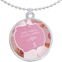 Hope Pink Ribbon Breast Cancer Round Pendant Necklace Beautiful Fashion Jewelry - £8.63 GBP