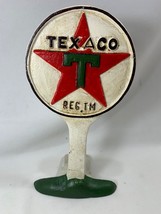 Cast Iron Advertising TEXACO Oil Gas Co Texas T Star Lollipop Sign 9.5&quot; ... - £27.51 GBP