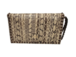 VALENTINO Brown and Beige Python Rock Stud Clutch with Wrist Strap - Nev... - £1,033.38 GBP