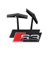 Chrome Audi S3 Front Grille Emblem Badge Sticker Logo Replacement Access... - $15.74