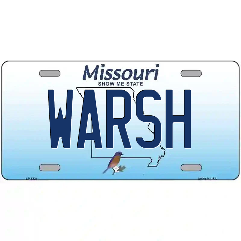 Warsh Missouri Metal Sign - $15.50