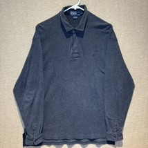 Vintage Ralph Lauren Polo Waffle Knit Long Sleeve Shirt Mens Large Blue Pullover - £18.39 GBP