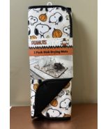 Peanuts Snoopy, Woodstock &amp; Pumpkins Autumn Fall 2 Pack Dish Drying Mats... - $21.29