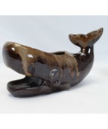 Sperm Whale Pottery Glazed Stoneware  Ceramic Pot  7&quot; L x 3&quot; W x 4&quot; T - $726.25 MXN