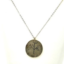 Vintage Sterling Signed 925 Engraved Names Family Tree Pendant Necklace 25 1/2 - £51.43 GBP