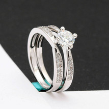 3CT Simulé Diamant Set Mariage Fiançailles Mariage Bague 14K Plaqué or B... - $116.14