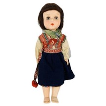 Vintage Rosebud Girl Doll National Costume Dress European 12 1/2&quot; Tall - £17.05 GBP