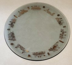 VTG Mid-Century Fred Usinger Inc Milwaukee Collectible Smokey Glass Platter Gold - £59.47 GBP