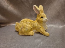 Stone Bunny Rabbit Texture Resin Figurine Tan 6&quot;T x 7&quot; W Easter Or Every... - $14.46