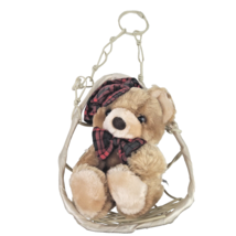 Russ Berrie Luv Pets Jamie Brown Teddy Bear Plush w Hat, Bow Tie, and Swing Rare - £25.86 GBP