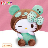Japan Panda Hello Kitty Lovely Ice BIG Plush ver. 1 - 35cm Valentine&#39;s Day - $50.43