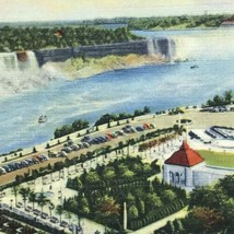 Niagara Falls Postcard Linen 1940s Oakes Garden Theatre Canada USA - £9.72 GBP