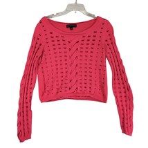 Rock &amp; Republic Women&#39;s M Cropped Sweater, Pink Cut-Out Holes, Long Slee... - $22.00