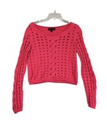 Rock &amp; Republic Women&#39;s M Cropped Sweater, Pink Cut-Out Holes, Long Slee... - $29.88 CAD