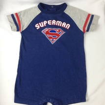 Superman Boys Infant Blue/Gray One Piece Short Sleeve Size 18M - $5.00