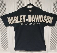 Vintage 90s Harley Davidson 90th Anniversary TShirt Black XL Rare Halls Milwauke - £28.27 GBP