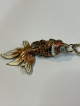Beautiful Vintage Cloisonne Enamel Articulated Fish Necklace Pendant - £22.42 GBP