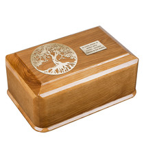 Tree of Life Solid Oak Cremation urn for Adult cremation Human Ashes - £131.35 GBP+