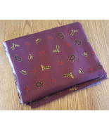 Fabric-Cowboy Theme-44x72-Maroon-Cotton-Vtg-Hat Rope Boot Star Western C... - €39,67 EUR