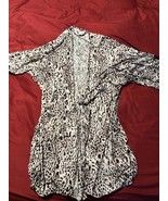 Secret Treasures Black &amp; White Leopard Sleepwear Set Robe &amp; Nightgown - $14.95