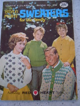 Coats & Clark's Style right Sweaters for the Family Pattern Booklet 1963 - $3.99