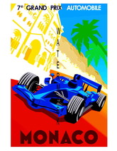 Monaco Vintage 7e Grand Prix Auto Racing 13 x 10 in Advert Giclee CANVAS Print - £15.94 GBP