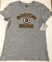 NHL Girls Gray Boston Bruins Short Sleeve T-Shirt NWT Size: XL (14/16) - £9.59 GBP