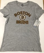 NHL Girls Gray Boston Bruins Short Sleeve T-Shirt NWT Size: XL (14/16) - £9.40 GBP