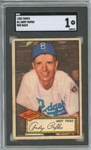 1952 Topps Andy Pafko #1 Red Back SGC 1 P1349 - £162.22 GBP