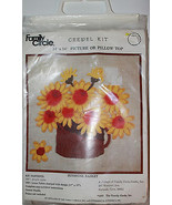 Family Circle 1973 Sunshine Basket Picture or Pillow Top Crewel Embroide... - £22.19 GBP