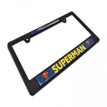 Superman Fly Black Plastic License Plate Frame by Elektroplate Black - $25.98