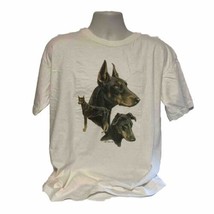 Vintage Doberman Dog Trio T-Shirt 1994 Free Time Town Champ - £31.76 GBP