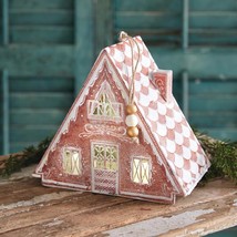 A-Frame Gingerbread Luminary - Christmas Holiday Village Candle Holder - £33.10 GBP