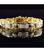 1.20 Ctw Moissanite 14K Yellow Gold Plated Statement Link Men&#39;s Bracelet... - €239,63 EUR