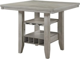 Kb Designs - Wash White Wood Counter Height Dining Room Table With Storage - £259.45 GBP