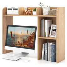 3-Tier Multipurpose Desk Bookshelf with 4 Shelves-Natural - Color: Natural - $1,732.89 MXN