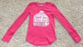 Girls Shirt Thermal Mudd Red Long Sleeve Snowy Hair Dont Care Top-size 12 - £7.96 GBP