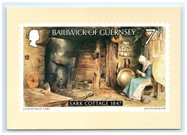 Guernsey Sark Cottage 1847 Stamp Card Channel Islands Postcard - $7.00