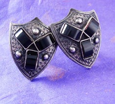 Sterling Cuff links * silver Medieval Cuff links * Knight Shield *  Desi... - $225.00