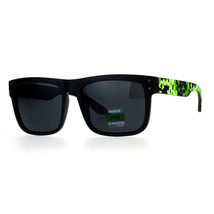 Unisex Fashion Sunglasses Square Rectangle Matte Frame Digital Pixel Print - £7.95 GBP