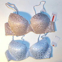 Izod Womens Hidden Underwire Padded Push Up Bra Blue or Brown Sizes 36C ... - $12.79