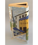 Bistro Jewelry Cabinet Hand Painted Earring Necklace Holder Organizer Handmade - $110.00