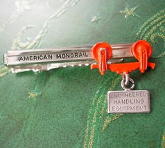 American Monorail Tie Clip Vintage Engineered Handling Equipment Designer Anson  - $145.00