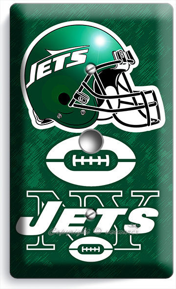 NY NEW YORK JETS NFL FOOTBALL TEAM LIGHT DIMMER VIDEO CABLE WALL PLATE BOYS ROOM