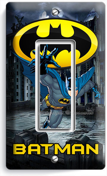 BATMAN FOREVER SUPERHERO SINGLE GFCI LIGHT SWITCH WALL PLATE COVER BOYS BEDROOM