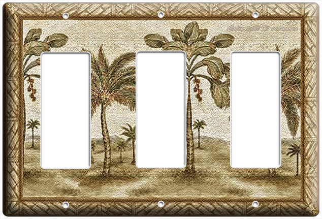 NEW PALM TREES TRIPLE DECORA LIGHT SWITCH WALL PLATE COVER LIVING ROOM ART DECOR